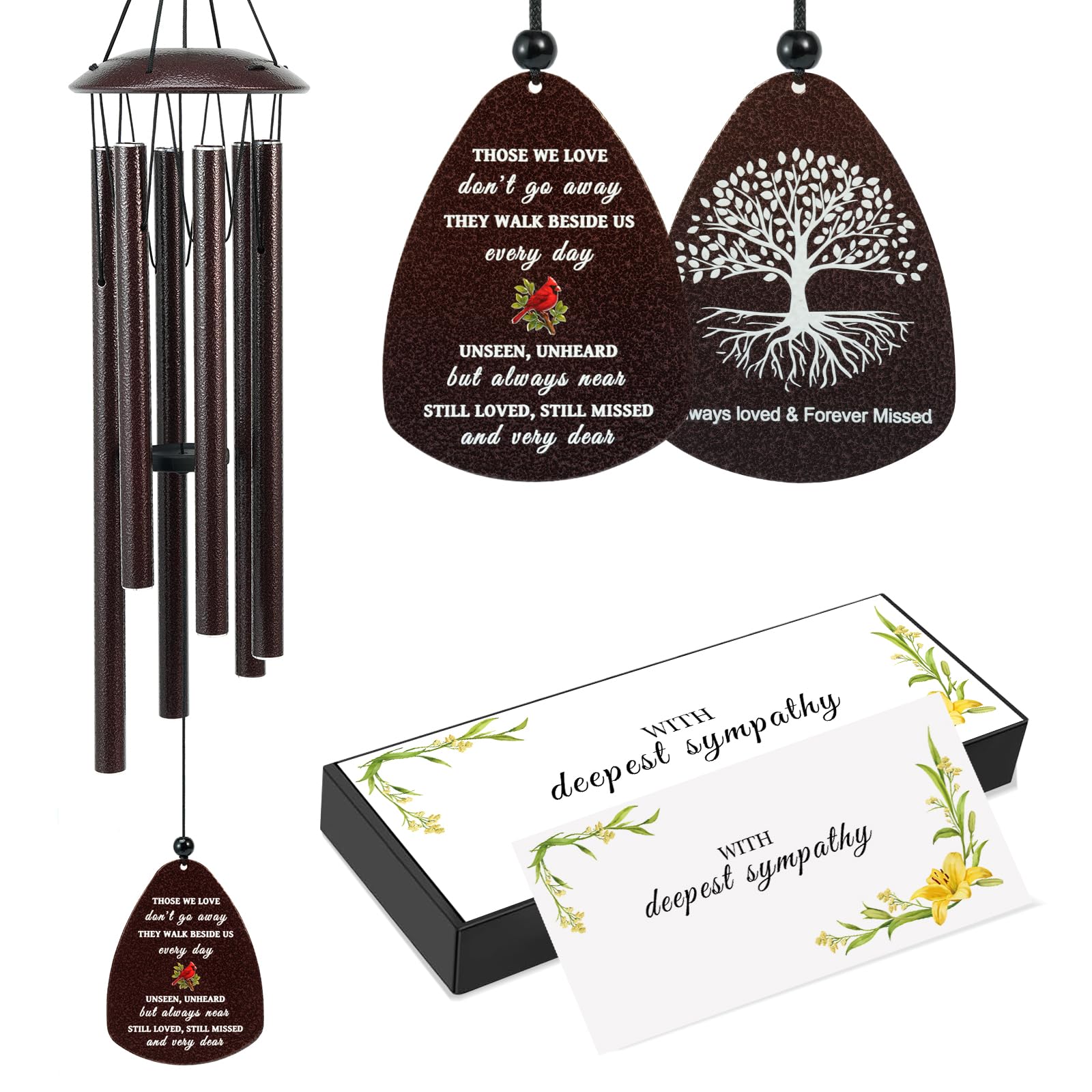Tuned Wind Cardinal memorial wind chime, 32-inch, for outdoor remembrance and comfort.