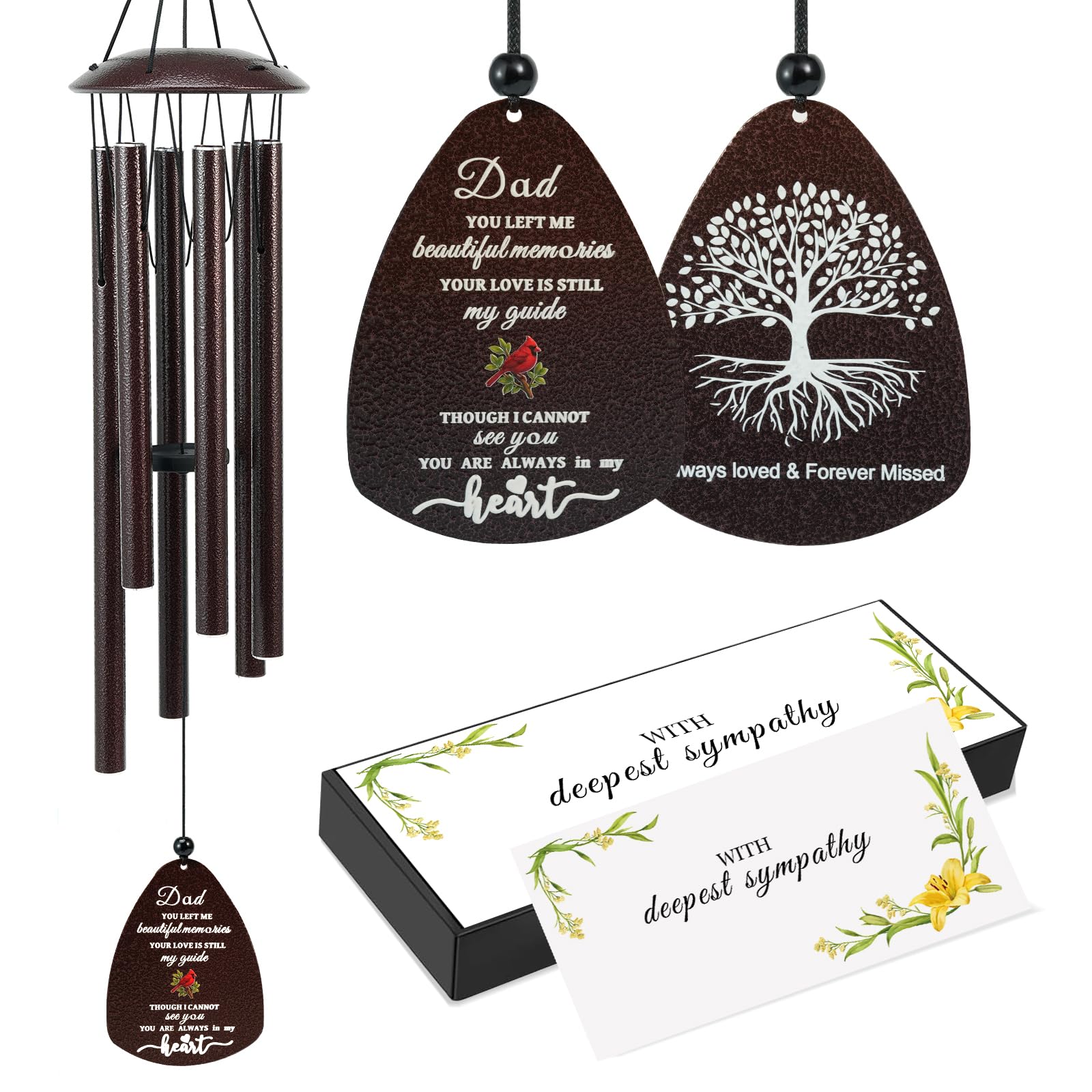 Tuned Wind cardinal memorial wind chime in bronze finish enhances outdoor tranquility.
