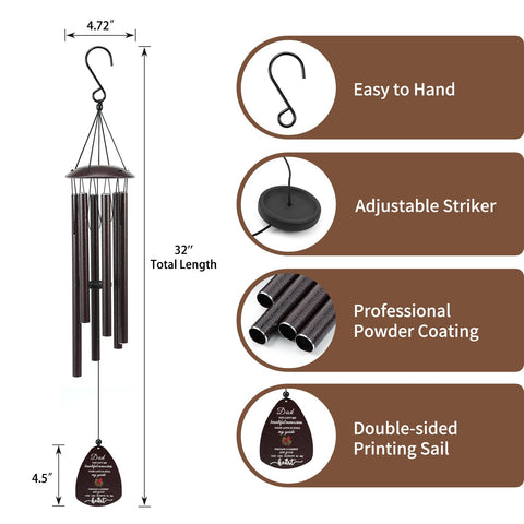 Tuned Wind deep-tone wind chime creates a soothing backyard ambience.