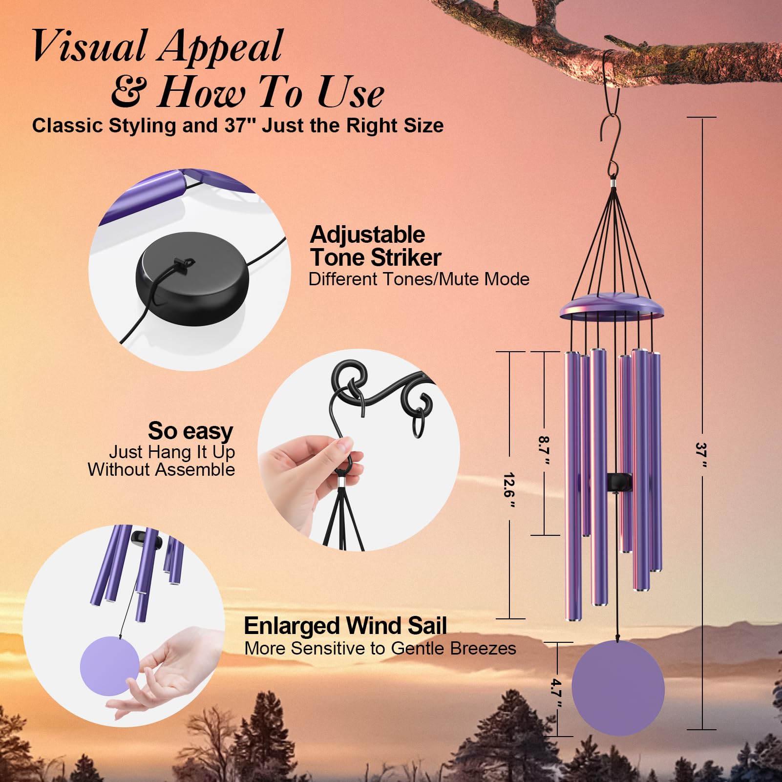 Gift-ready Tuned Wind chimes arrive with protective packaging and usage tips.