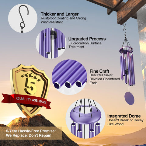 Porch, patio, or backyard decor with Tuned Wind chimes enhancing outdoor spaces.