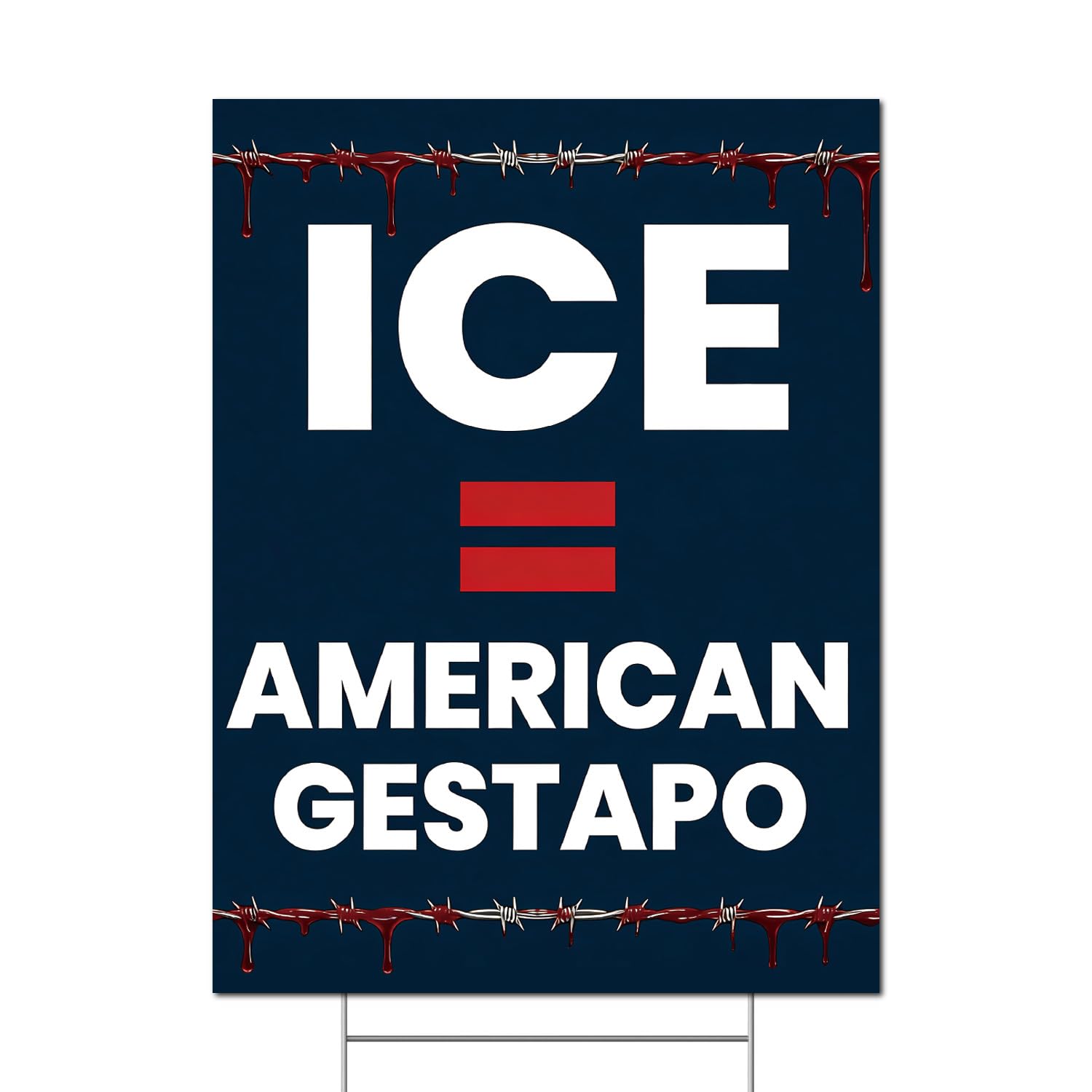 TUOCYERD Ice Equals sign front view enhances outdoor yard visibility
