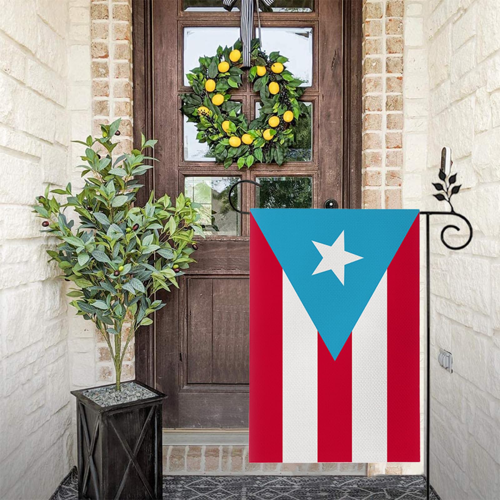 TUOCYERD Puerto Rico flag linen-like fabric offers durable texture for outdoor life
