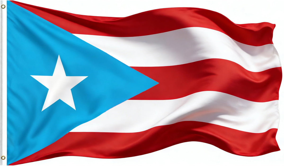TUOCYERD Puerto Rico flag tapestry in light-blue 3x5 for indoor or outdoor display