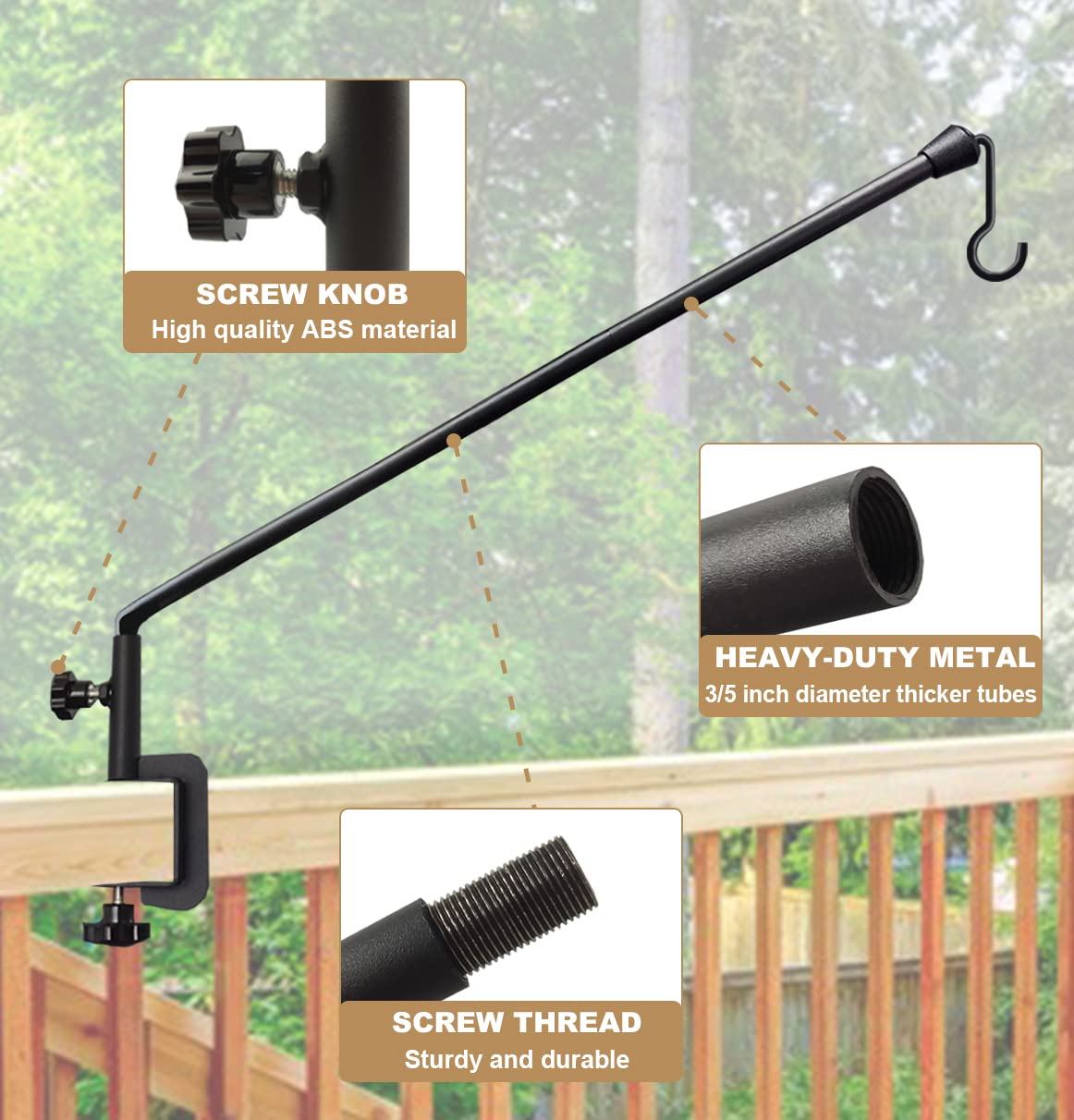 Tuohours lantern hanger adds ambient light along exterior walls