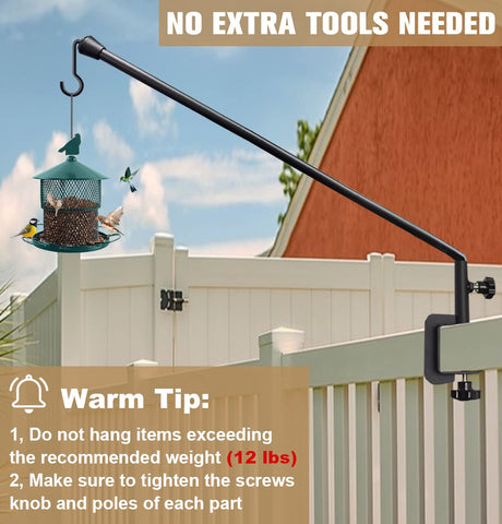 Tuohours planter and lantern holder mounted on a porch railing