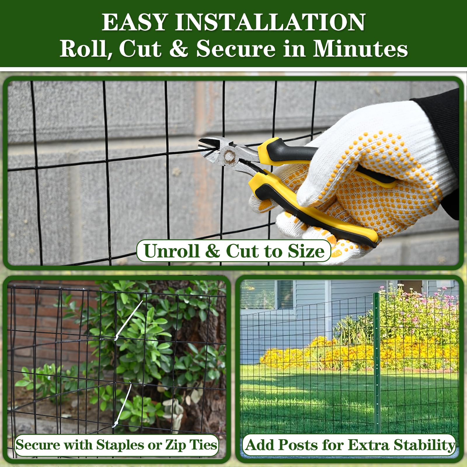 TUOKS fencing used in gardens keeps deer and rabbits out.