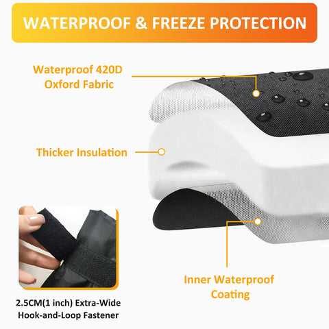 TUPI easy wrap spigot cover secured with hook-and-loop strap