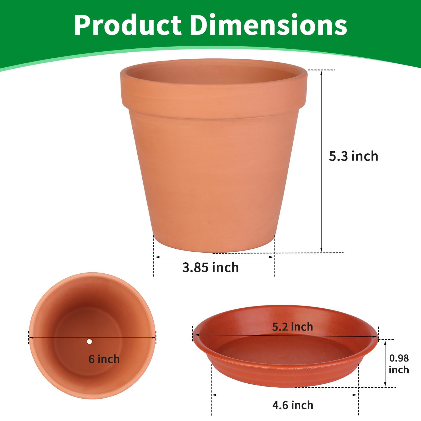 Tuqaumu terracotta pot saucers protect surfaces and catch excess water
