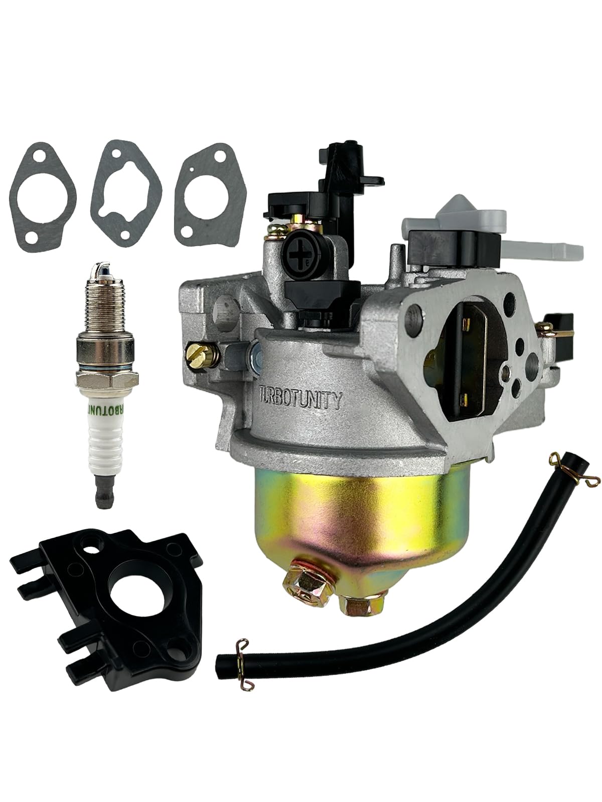 Turbotunity GX390 GX340 carburetor kit packaging for reliable engine replacement.