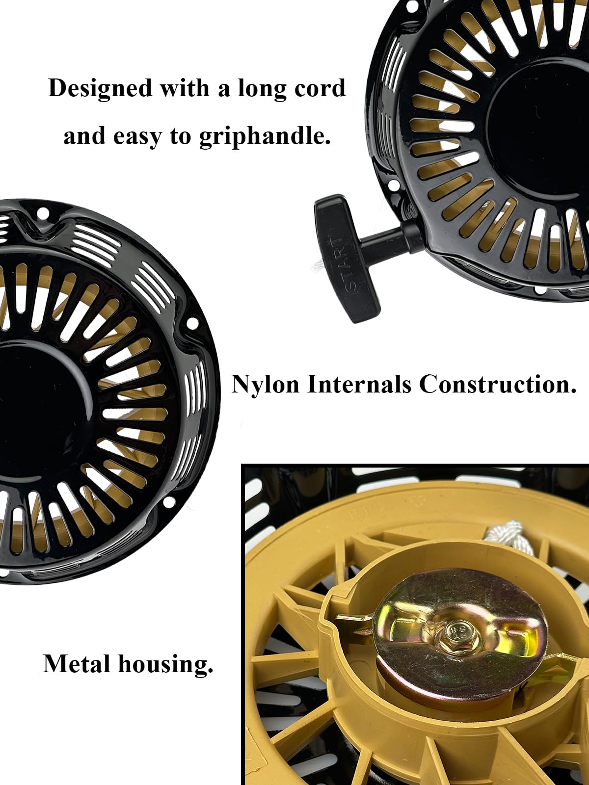 Turbotunity recoil starter detail highlights ratchet mechanism and housing fit.