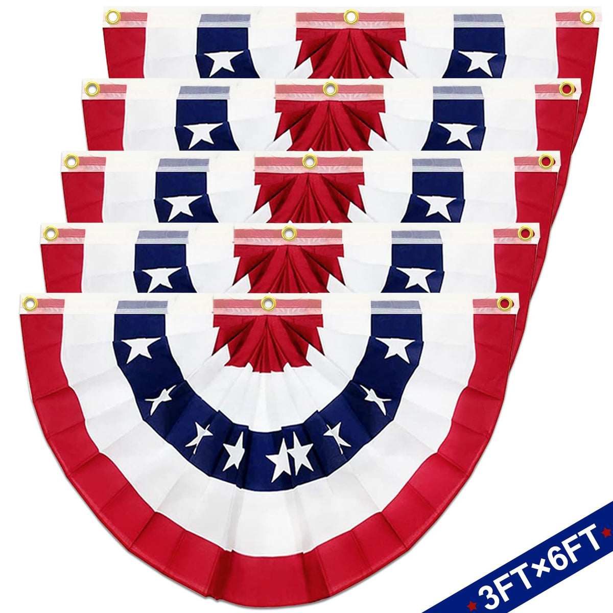 TURNMEON 250th anniversary flag bunting foldable for reusable outdoor decor.
