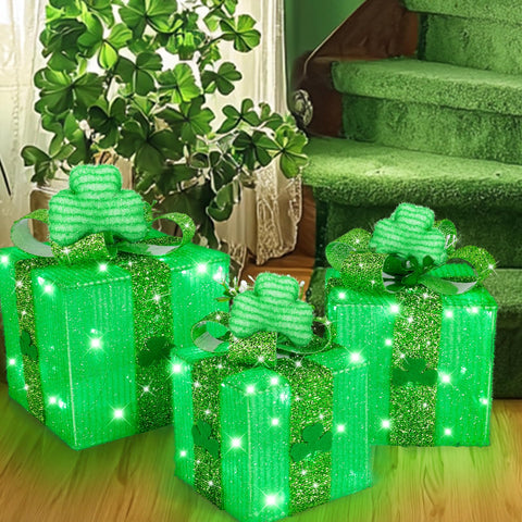 TURNMEON 3D shamrocks highlight festive focal points in windows or tables.