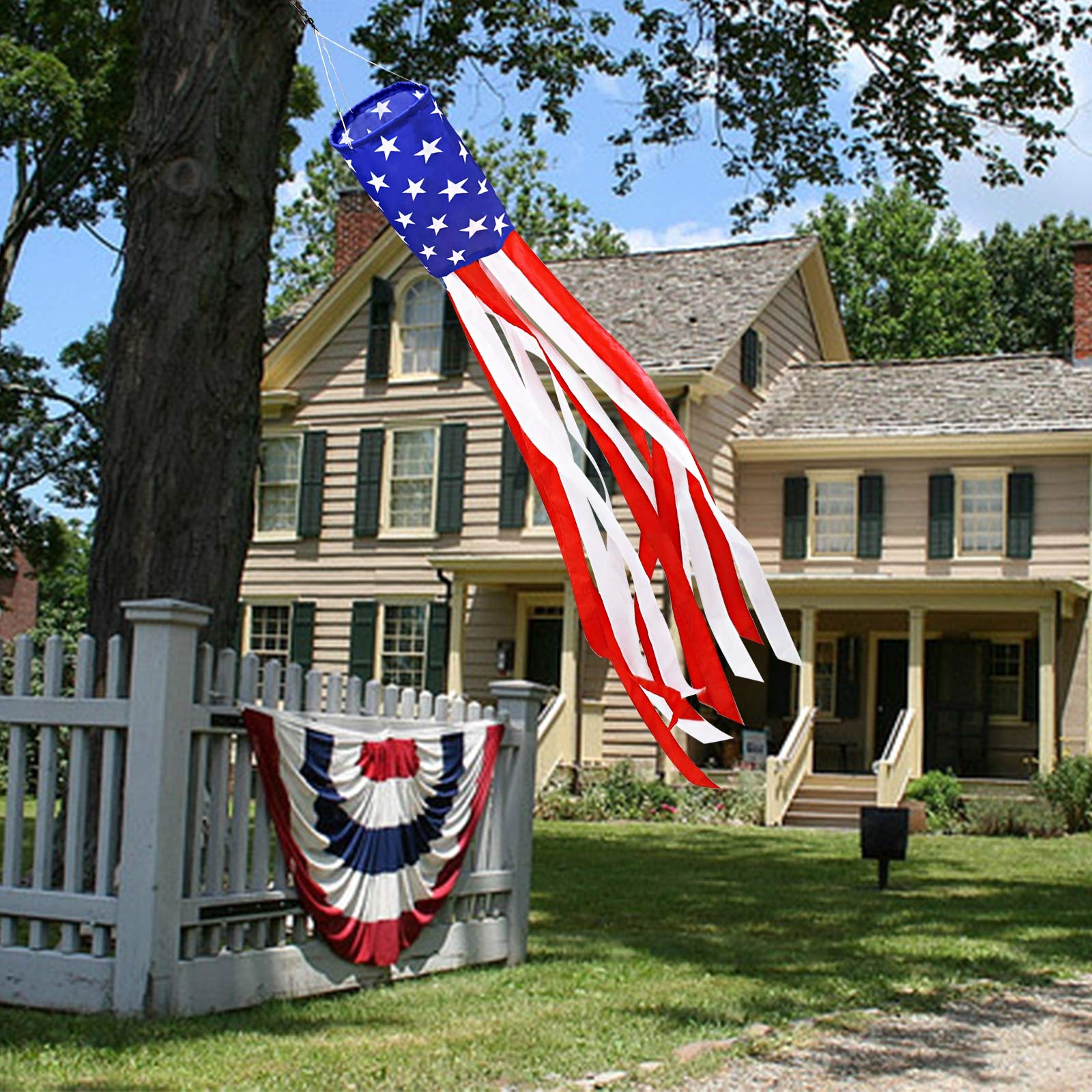 TURNMEON 4th of July windsocks suitable for gardens, porches, or parade routes.