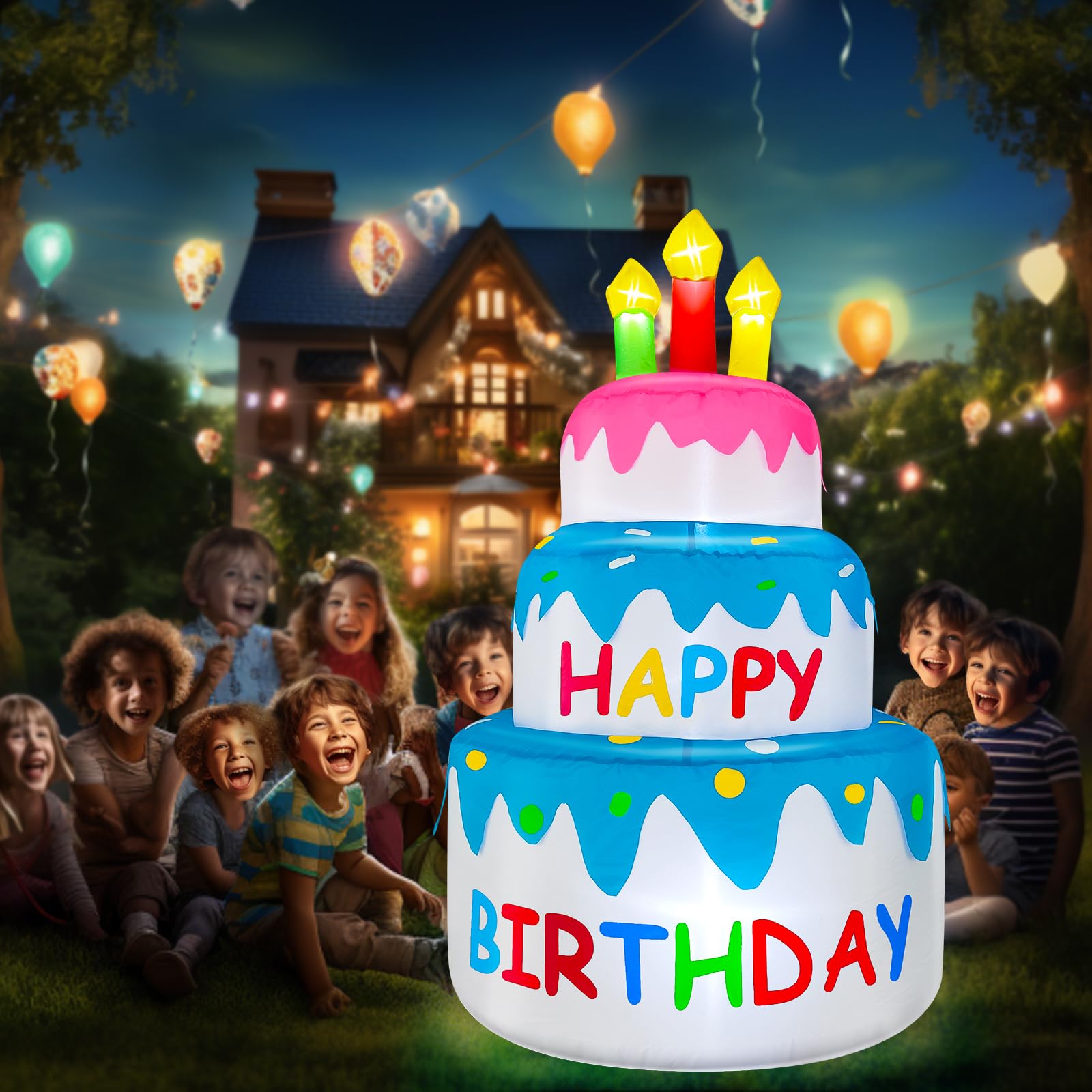 TURNMEON cake features a 3-layer design with candles for festive decor.