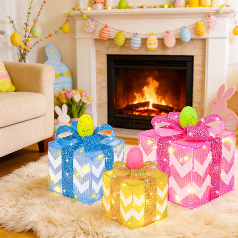 TURNMEON Easter gift box medium – blue design creates cozy ambient lighting.