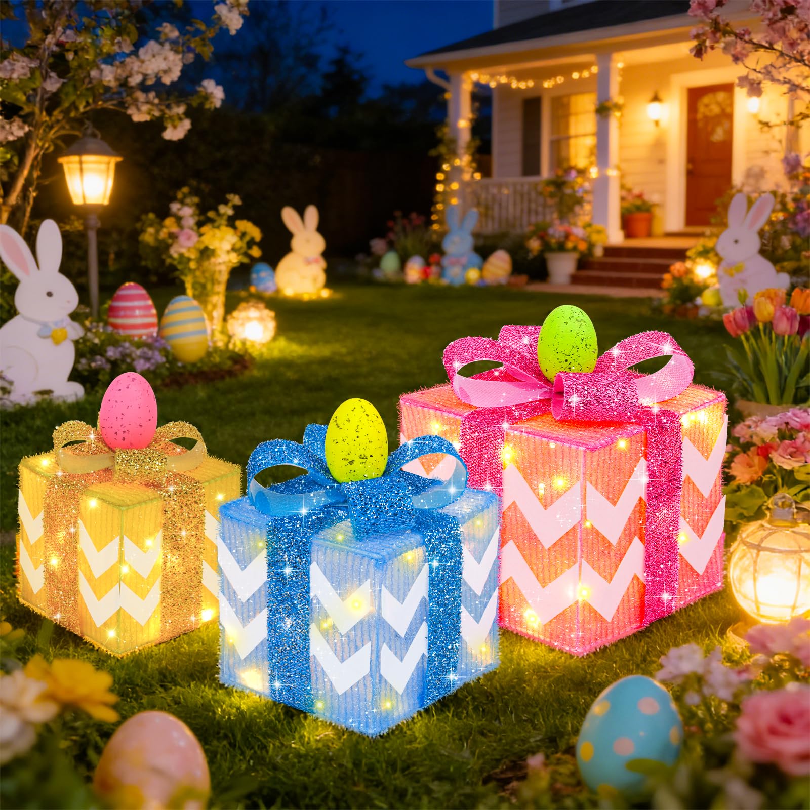 TURNMEON Easter gift box outdoor use – waterproof battery box for weather-ready decor.