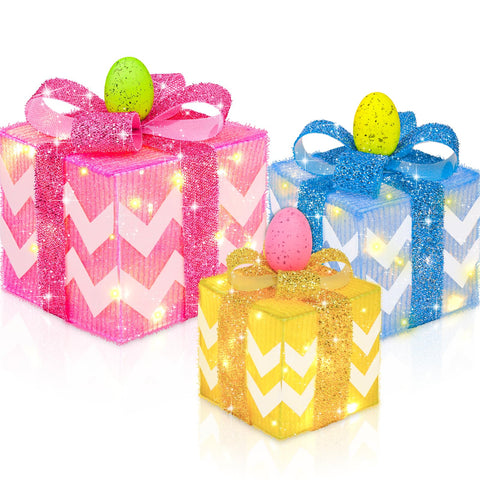 TURNMEON Easter gift box set – three-pack display for festive indoor decor.