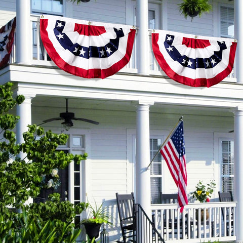 TURNMEON bunting with brass grommets provides quick, secure hanging options.