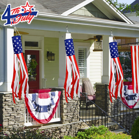 TURNMEON 4th of July decor adds festive color and motion outdoors.