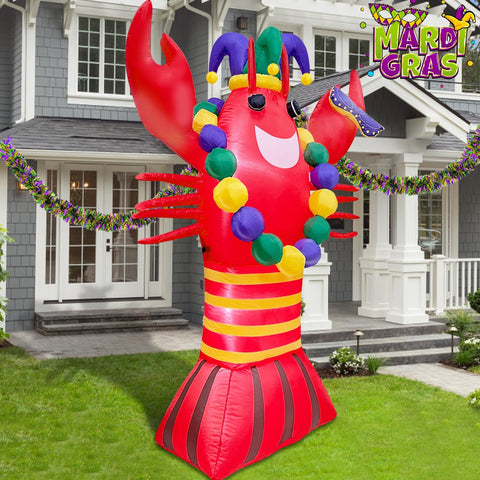 TURNMEON Mardi Gras inflatable with stakes and sandbag for secure setup