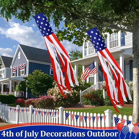 TURNMEON independence day windsock lights brighten porch or patio.