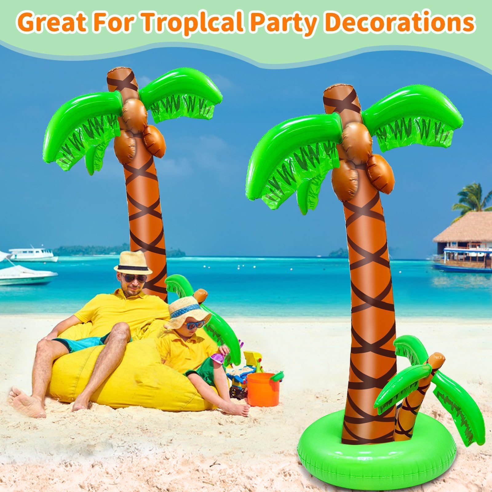 Turnmeon inflatable palm tree dual-lock valves for quick setup and secure seal