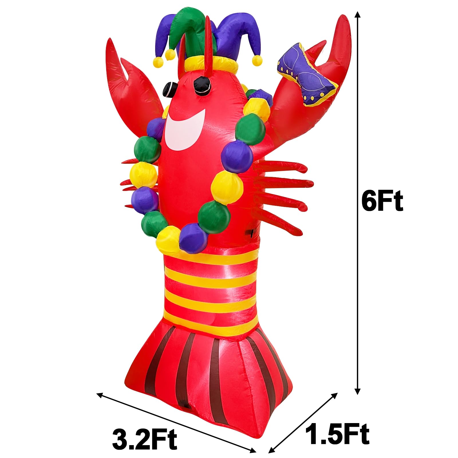TURNMEON LED Mardi Gras lobster inflatable for vibrant outdoor party decor