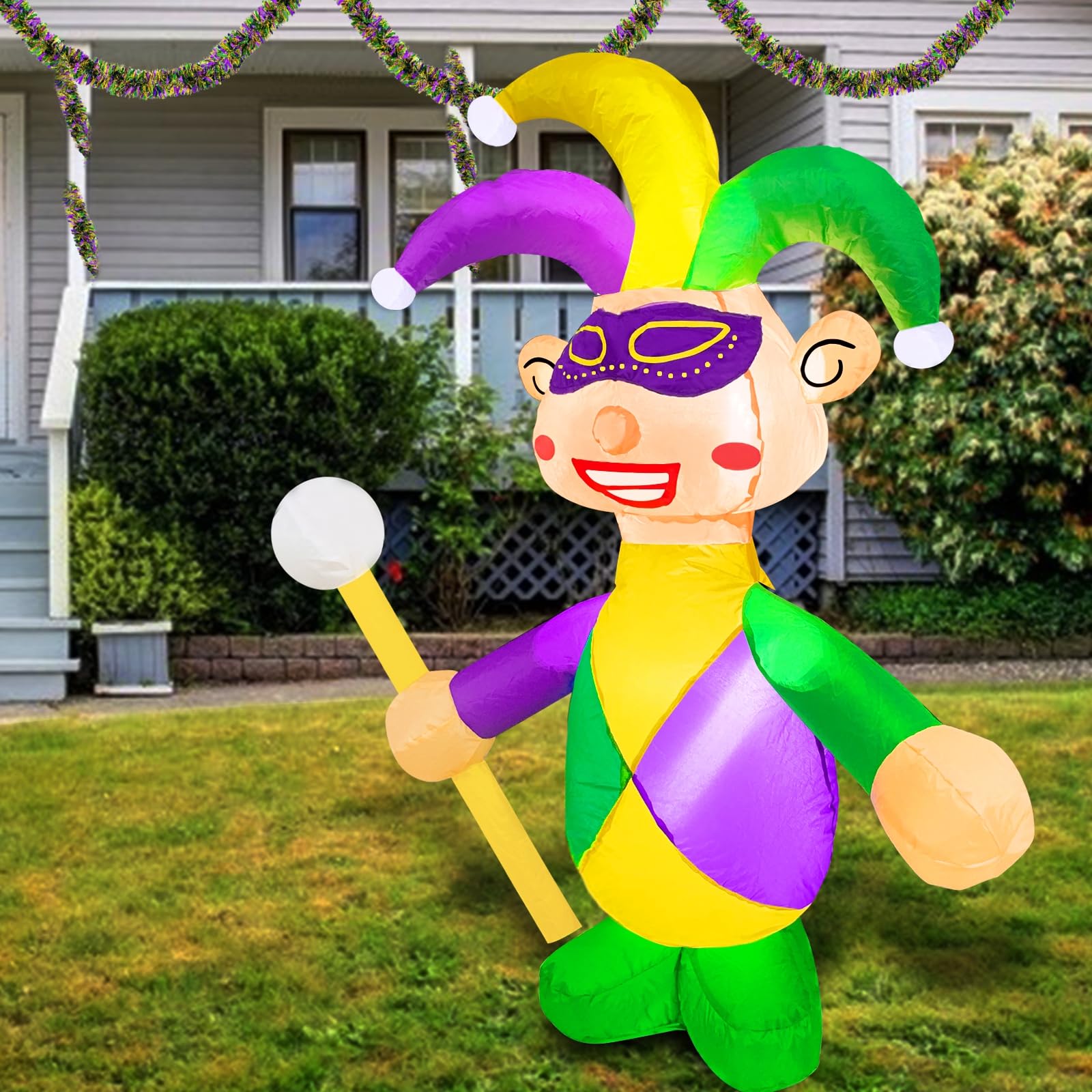 TURNMEON versatile indoor or outdoor Mardi Gras decor for parties.