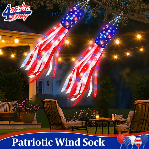 TURNMEON memorial-day windsock with lighting boosts festive curb appeal.
