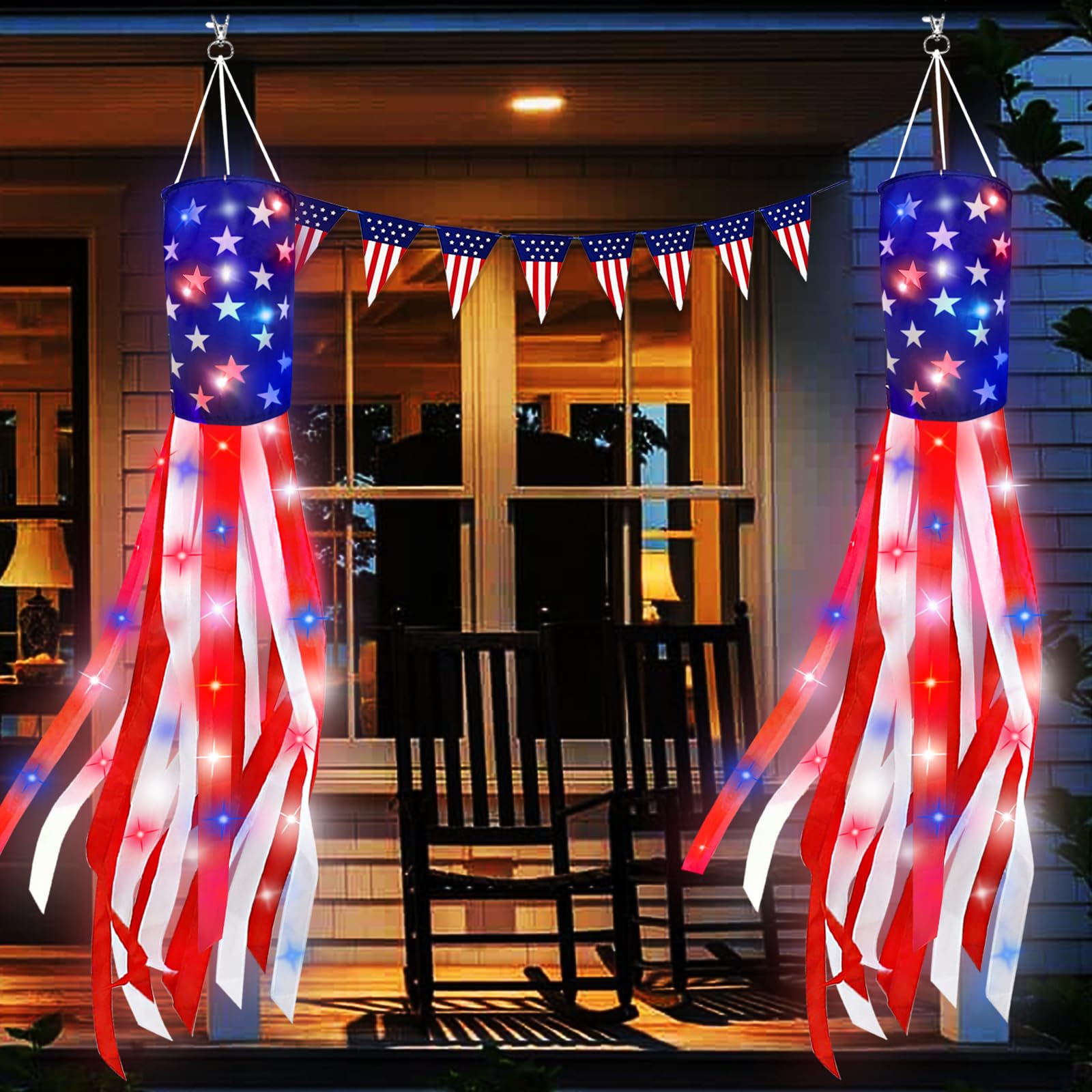 Turnmeon metal clip windsock allows quick hanging on tree or porch