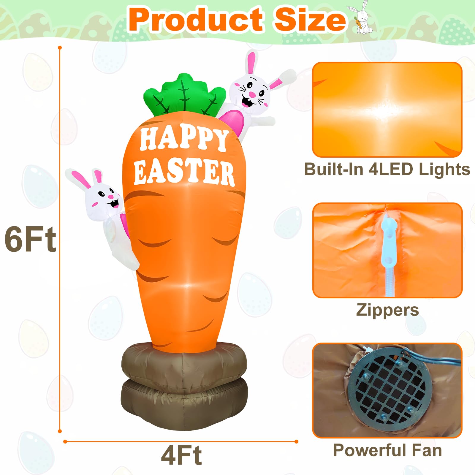 TURNMEON durable polyester outdoor Easter decoration for the lawn or garden.