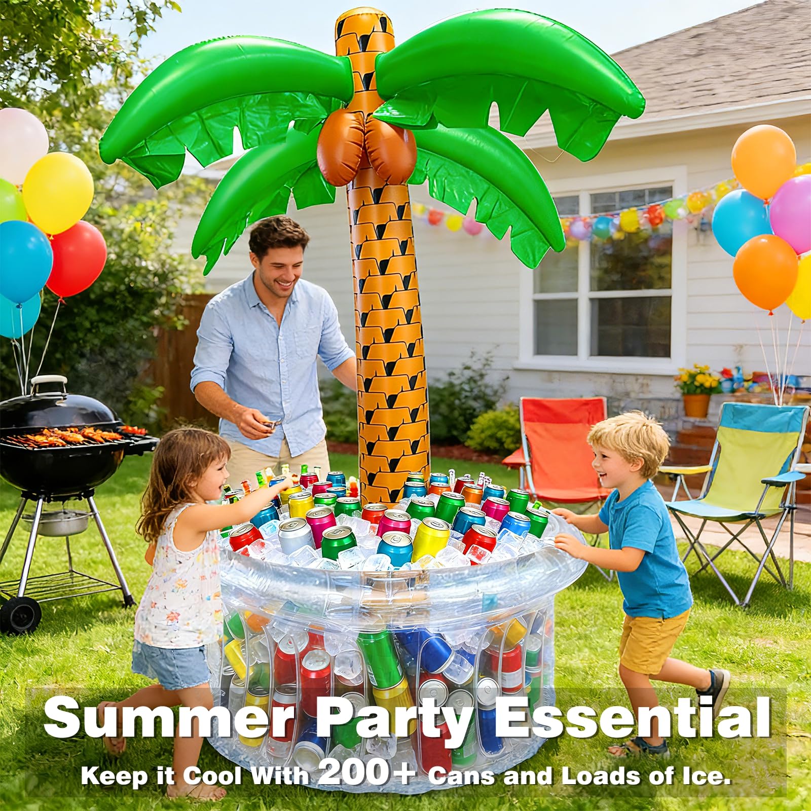 TurnMeOn palm tree cooler deflated packable design fits car trunk for spontaneous trips.
