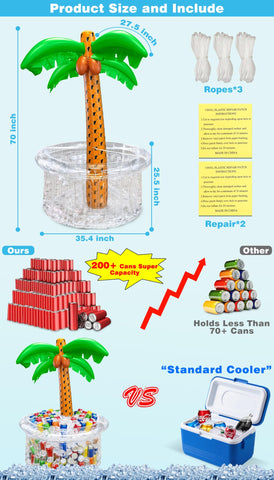 TurnMeOn palm tree cooler stabilizing rope locks prevent tipping during outdoor gatherings.