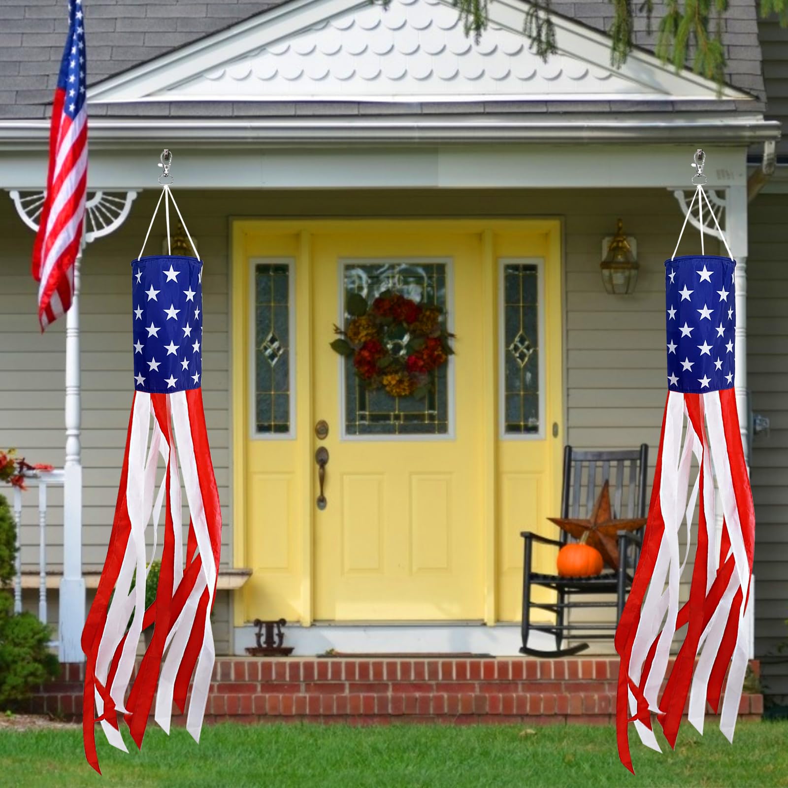 TURNMEON patriotic decor hanging with top swivel clip