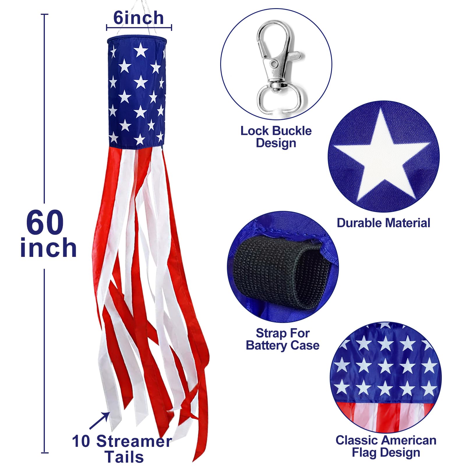 TURNMEON patriotic windsock yard display during Memorial Day