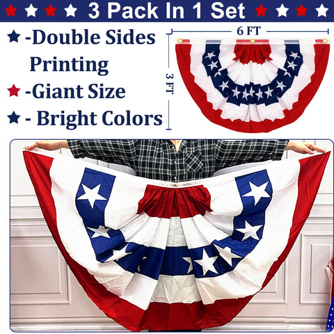 TURNMEON red white blue flag decor for outdoor celebrations.