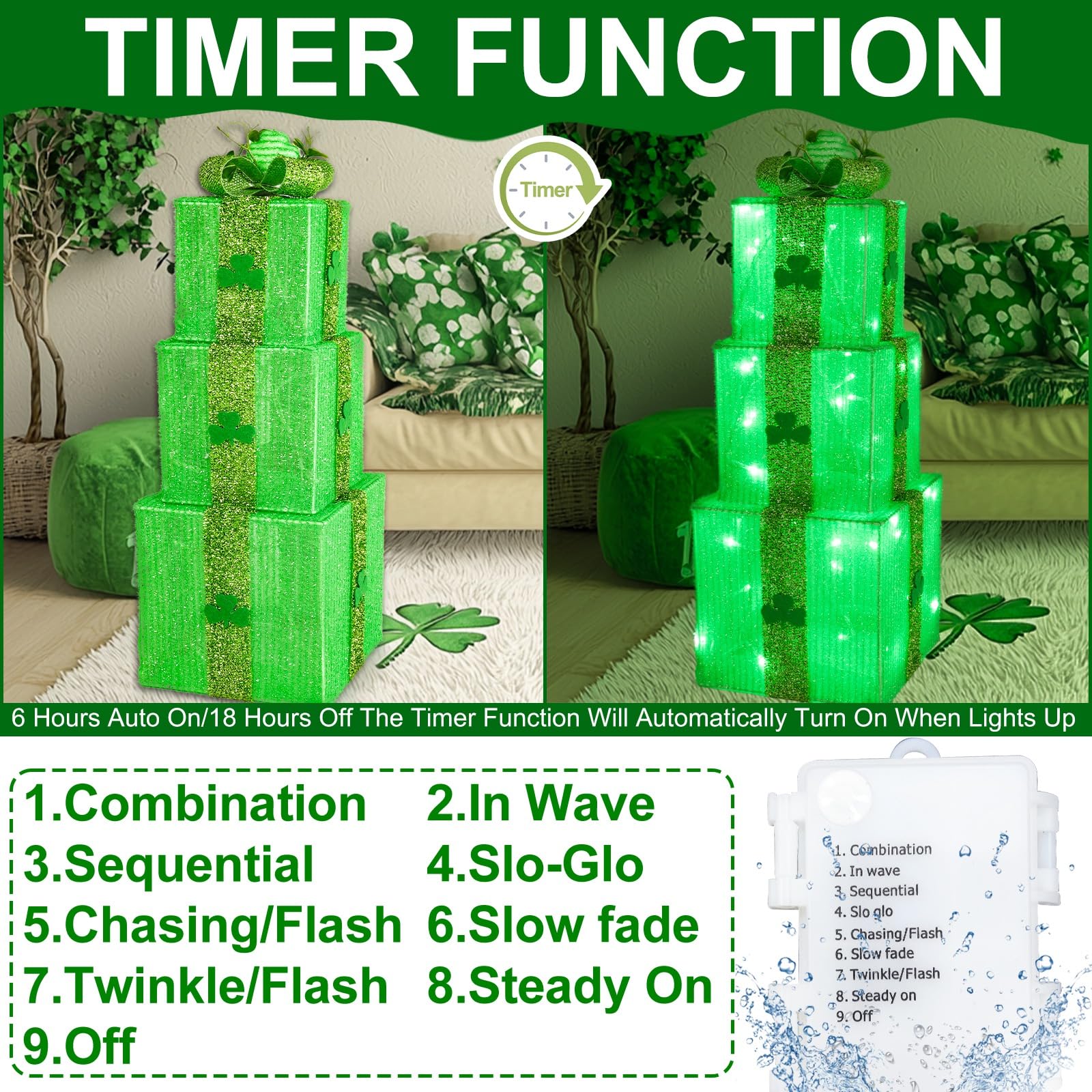 TURNMEON St Patrick's gift box 5 inch adds charm to shelves and mantels.