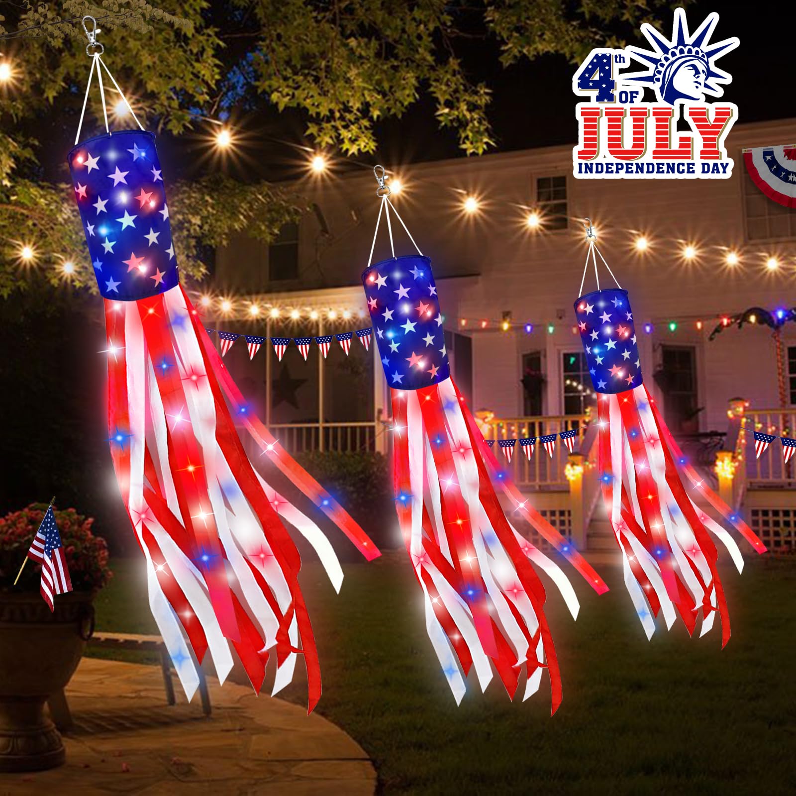 TURNMEON tear-resistant polyester windsock withstands breezy outdoor use.