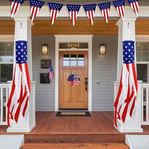 Turnmeon two-pack patriotic windsocks for versatile outdoor decor