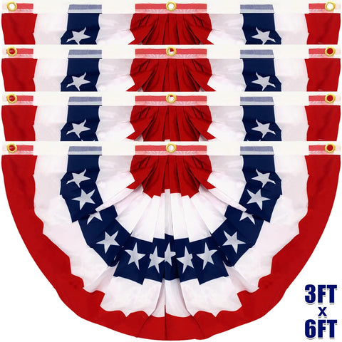 TURNMEON USA bunting flag 3x6ft pleated fan for bold outdoor patriot display