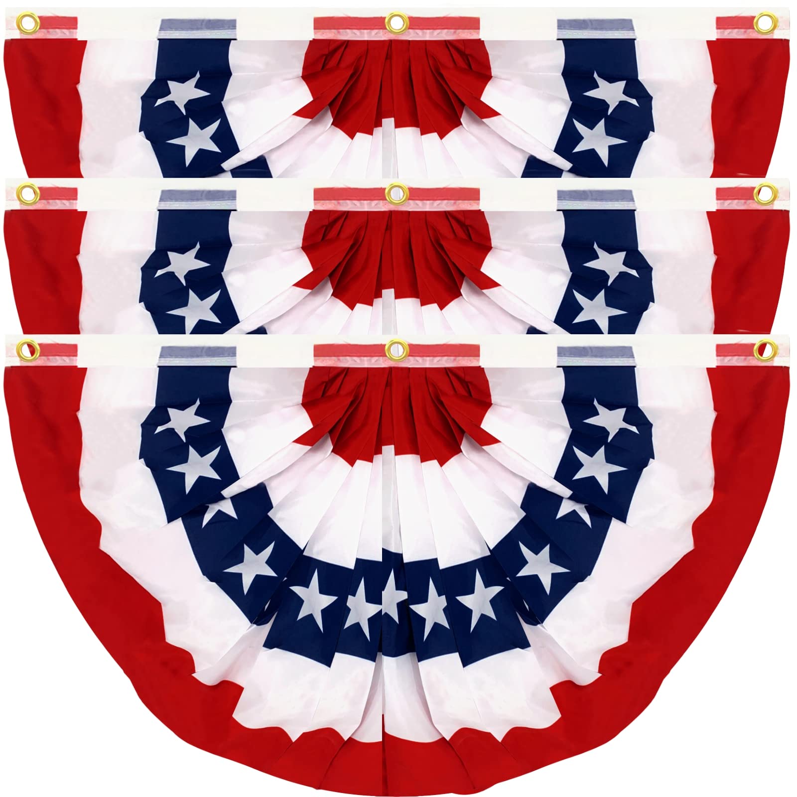 TURNMEON USA pleated fan flag 3x6 for bold outdoor display.