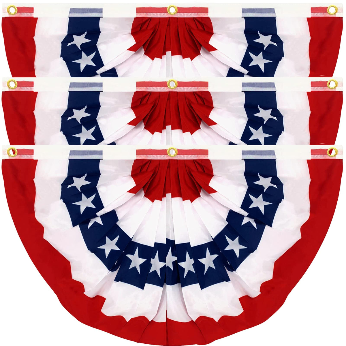 TURNMEON USA pleated fan flag 3x6 for bold outdoor display.