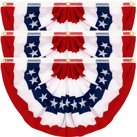 TURNMEON USA pleated fan flag 3x6 for bold outdoor display.