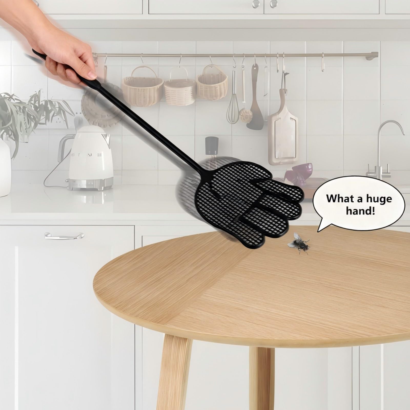 TurnOnLove flyswatter 3-pack keeps pest control ready across living room, kitchen, and patio.