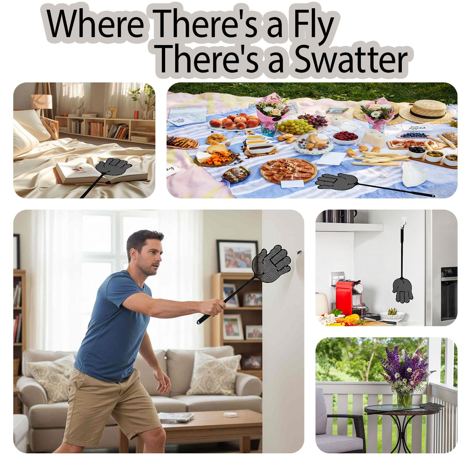 TurnOnLove heavy-duty flyswatter cleans easily with a damp cloth after use.