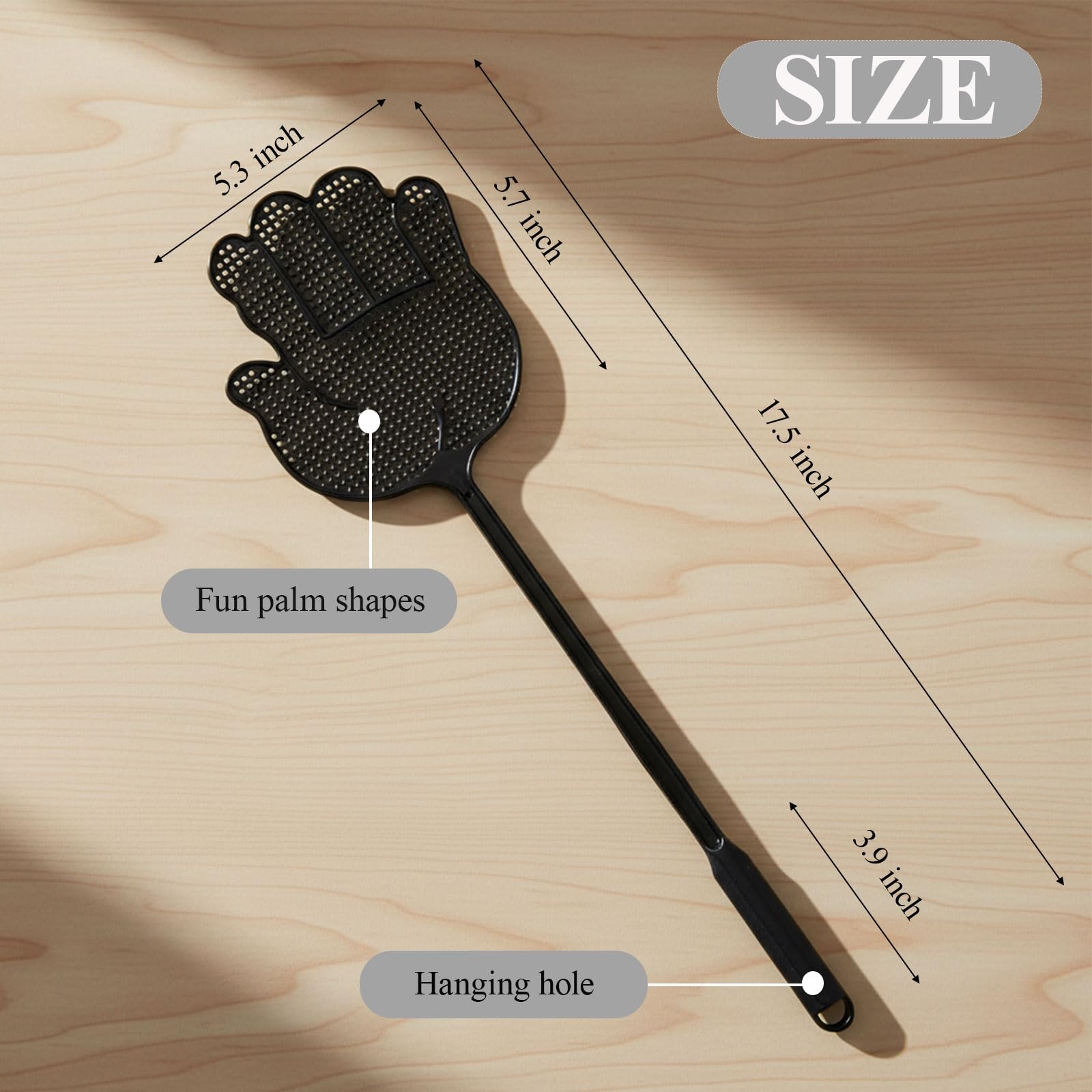 TurnOnLove hand-shaped flyswatter with ergonomic, non-slip handle for comfortable kitchen use.