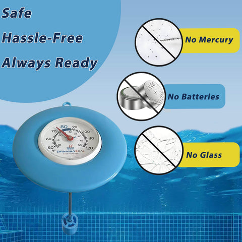 TurnOnLove thermometer dial provides instant readings for quick pool checks.