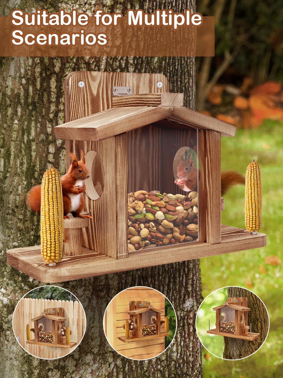 Turosur Squirrel Feeder easy install with included screws kit.