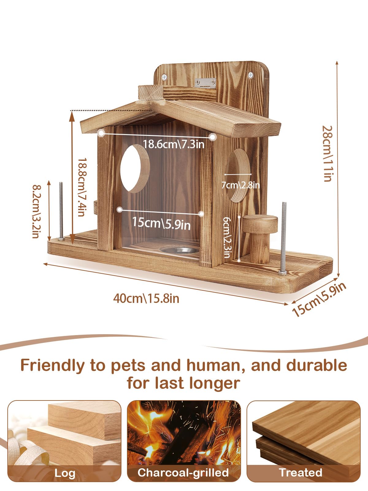 Turosur Squirrel Feeder tree mounting method for secure outdoor installation.